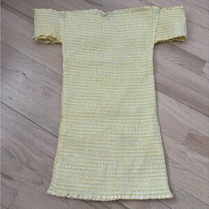 Missguided Women's Gingham Yellow Off The Shoulder Dress